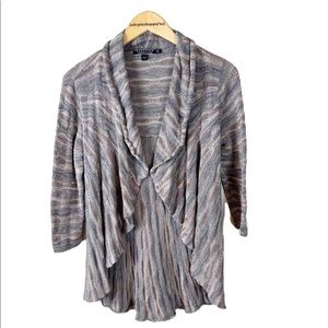 Peruvian Connection‎ Drape Front Pima Cotton Open Cardigan Sz Small